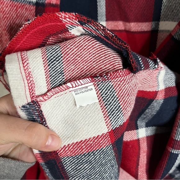 Goodnight Macaroon Winnie Red Plaid Flannel Button Up Shacket Size Medium NWT - Picture 11 of 16